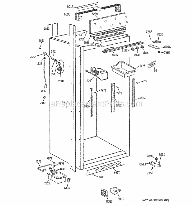 GE ZIFS36NMDRH Refrigerator Cabinet Parts (2) Diagram