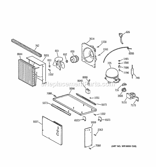 GE ZIR36NMFRH Refrigerator Unit Parts Diagram