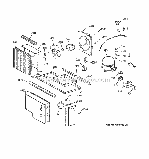 GE ZISB42DYA Refrigerator Unit Parts Diagram