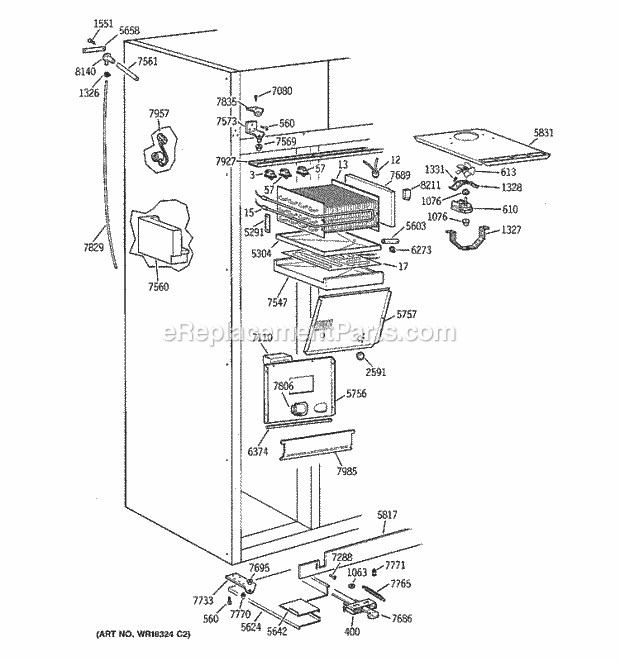 GE ZISB48DXA Refrigerator Page D Diagram