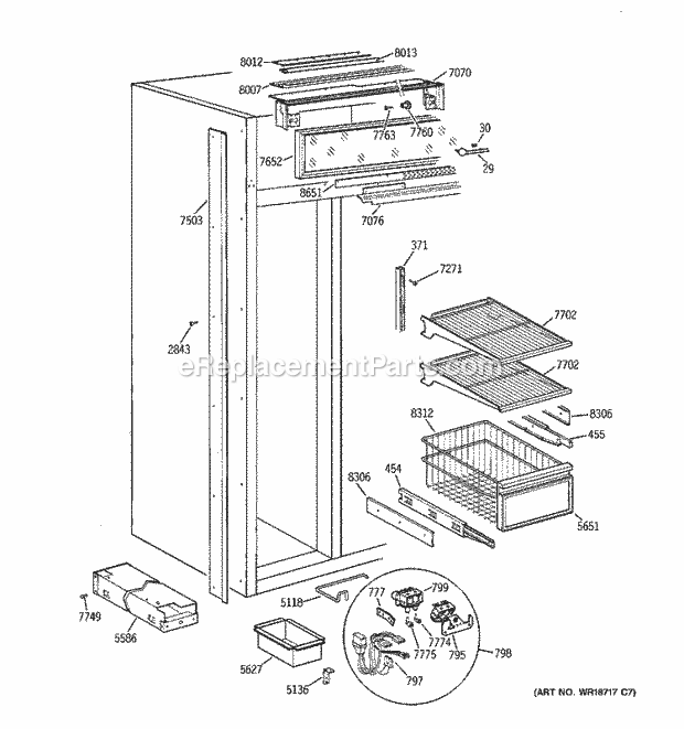 GE ZISS36DCASS Refrigerator Freezer Section Diagram