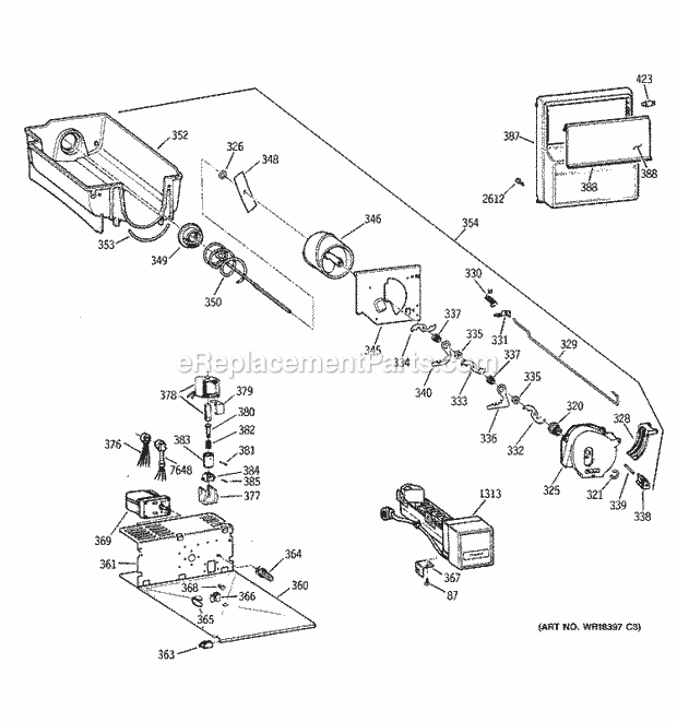 GE ZISS36DCASS Refrigerator Ice Bucket Assembly Diagram