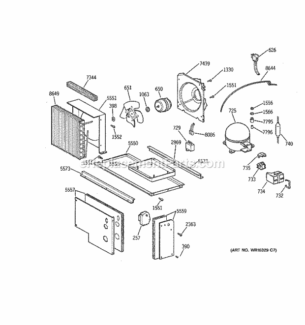 GE ZISS36DCASS Refrigerator Unit Parts Diagram