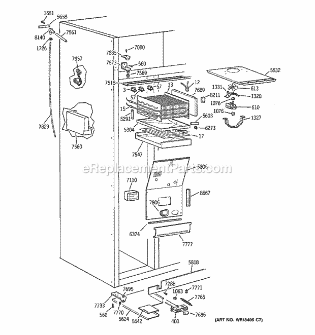 GE ZISS42DAASS Refrigerator Freezer Section Diagram