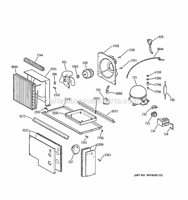 GE ZISS42DAASS Refrigerator Unit Parts Diagram