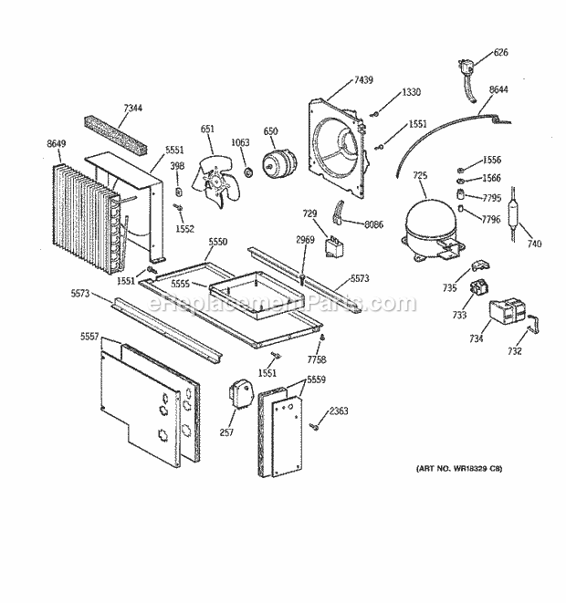 GE ZISS42NCBSS Refrigerator Unit Parts Diagram