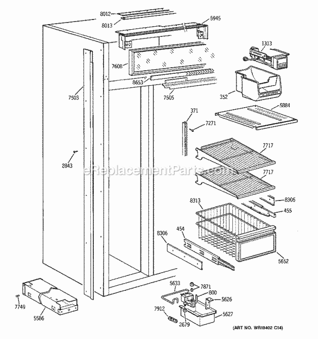 GE ZISS48NAASS Refrigerator Page C Diagram