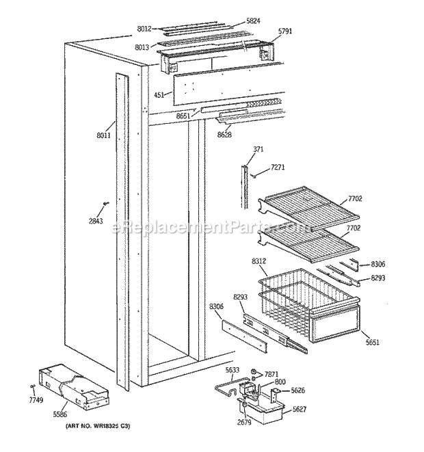 GE ZISW36DXA Refrigerator Page C Diagram