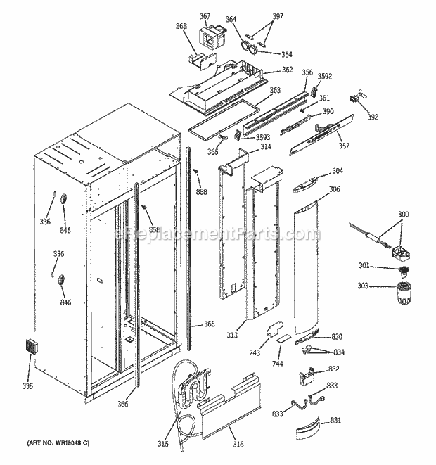 GE ZISW420DMA Refrigerator Fresh Food Section Diagram