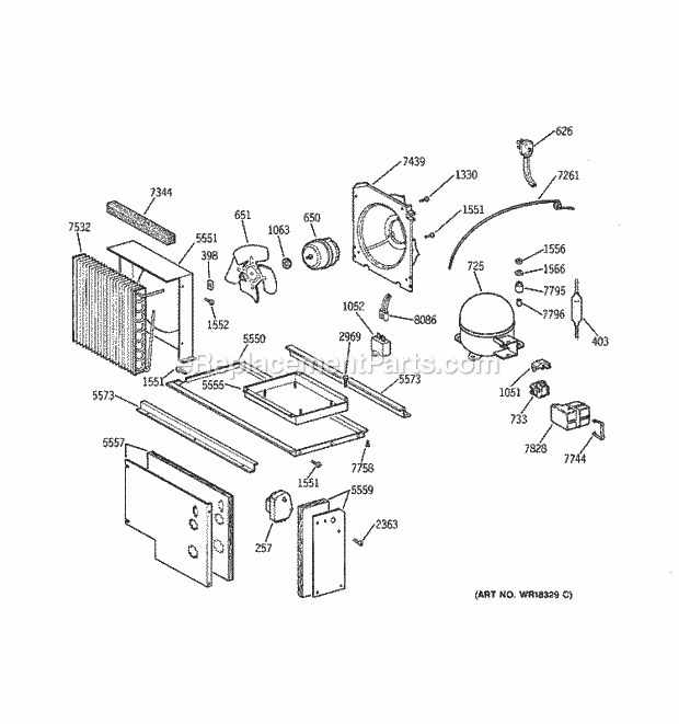 GE ZISW42DXA Refrigerator Unit Parts Diagram