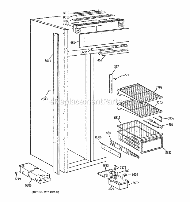 GE ZISW42DXA Refrigerator Page C Diagram