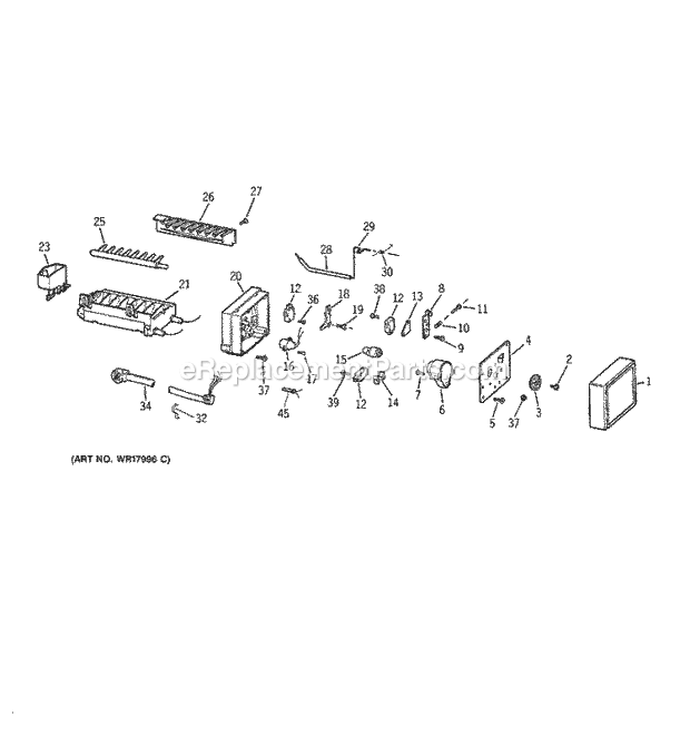 GE ZISW42DXA Refrigerator Ice Maker Diagram