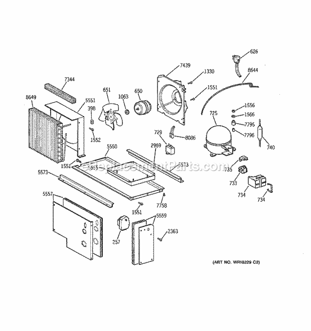 GE ZISW42DYB Refrigerator Unit Parts Diagram