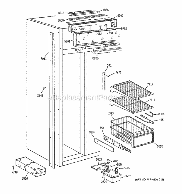 GE ZISW48DYB Refrigerator Page D Diagram