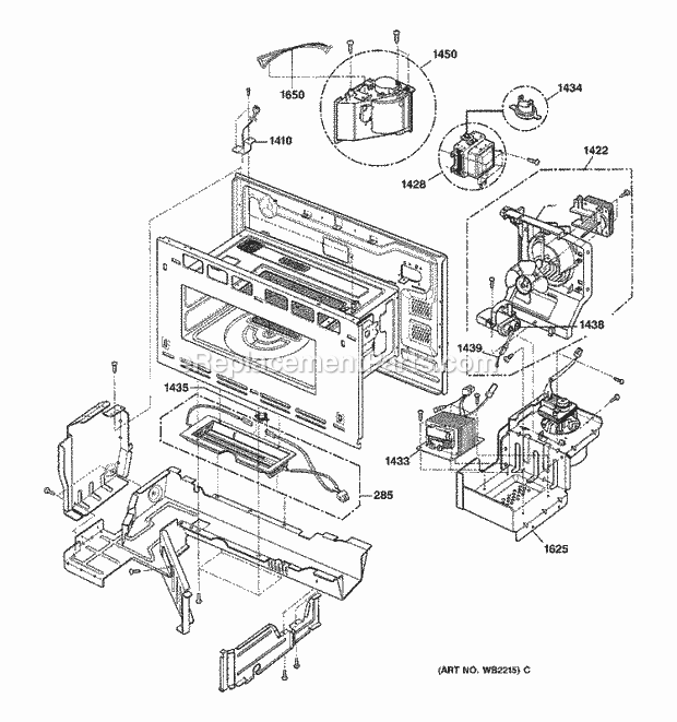 GE ZSC2000CWW02 Counter Top Microwave Interior Parts (1) Diagram