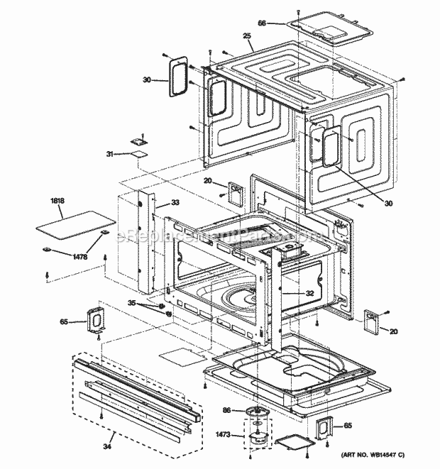 GE ZSC2200NWW01 Oven Cavity Parts Diagram