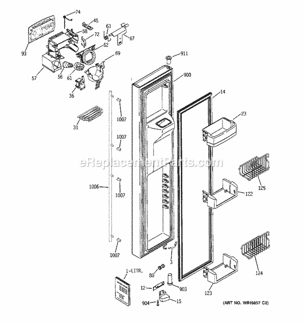 GE ZSE27SGTESS Freezer Door Diagram