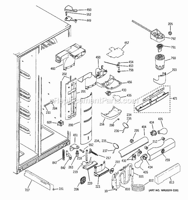 GE ZSE27SGTESS Fresh Food Section Diagram