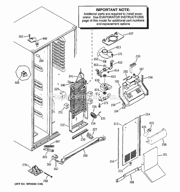 GE ZSG27SGSBSS Refrigerator Freezer Section Diagram