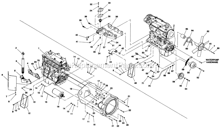 Generac 0040921 (3143840 - 3730493)(2014) 15kw-1.5ng-1ph-Nts-Sae -11-24 Generator - Liquid Cooled Engine Compartment Diagram