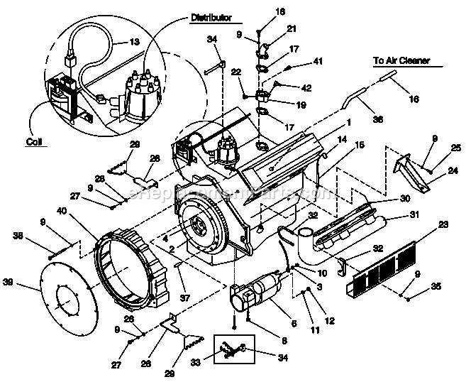 Generac 0041450 (339030 - 3519016)(2014) 40kw-4.3g-1ph-Nts -11-24 Generator - Liquid Cooled Ev Engine Parts Rt Diagram