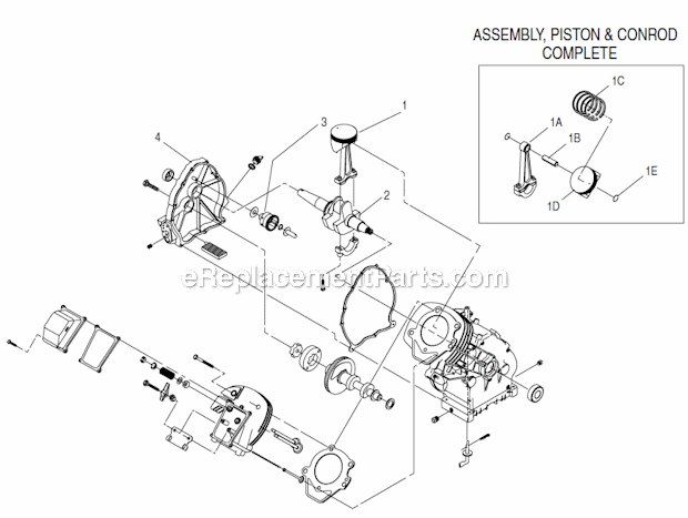 Generac 0042761 GH-220 Generator Engine Page B Diagram