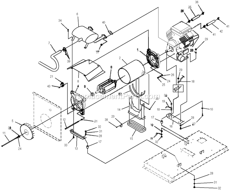 Generac 0044561 (3608020 - 3697547)(2002) Obs12kw Gth 990 Hsb+t/Switch -12-26 Generator - Air Cooled Generator (1) Diagram