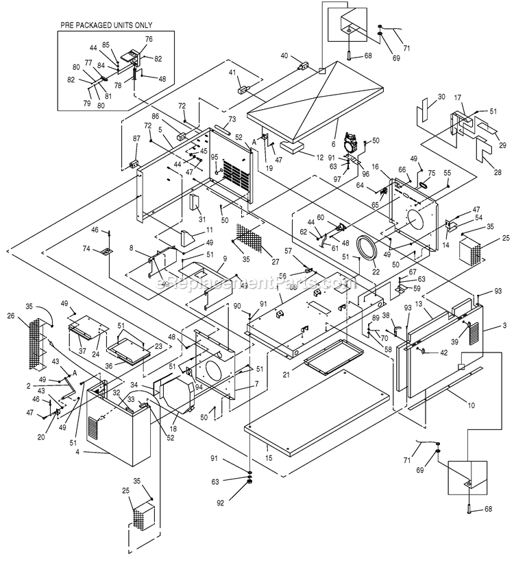 Generac 0044563 (4117596 - 4138949)(2005) Obs12kw Gth990 Hsb+t/Swandldcntr -04-27 Generator - Air Cooled Enclosure (2) Diagram