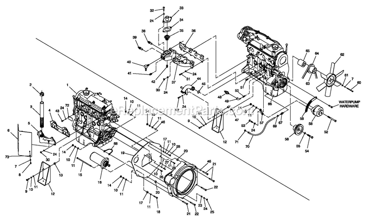 Generac 0044740 (3512885 - 35122889)(2014) 1.5l 25kw Aco Grdn W/Ts Ng -11-24 Generator - Liquid Cooled Engine Compartment Diagram