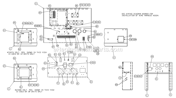 Generac 0044751 (3540454 - 3584631)(2001) Ul 1.5l 25kw Aco Grdn W/Ts Lp -12-03 Generator - Liquid Cooled Ev Control Panel 