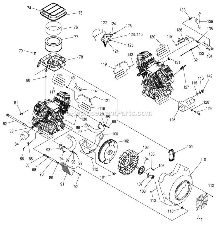 Generac 0046661 (4728361 - 5659261)(2009) 15kw Gt990 Hsb+t/S Centurion -09-18 Generator - Air Cooled Engine (2) Diagram