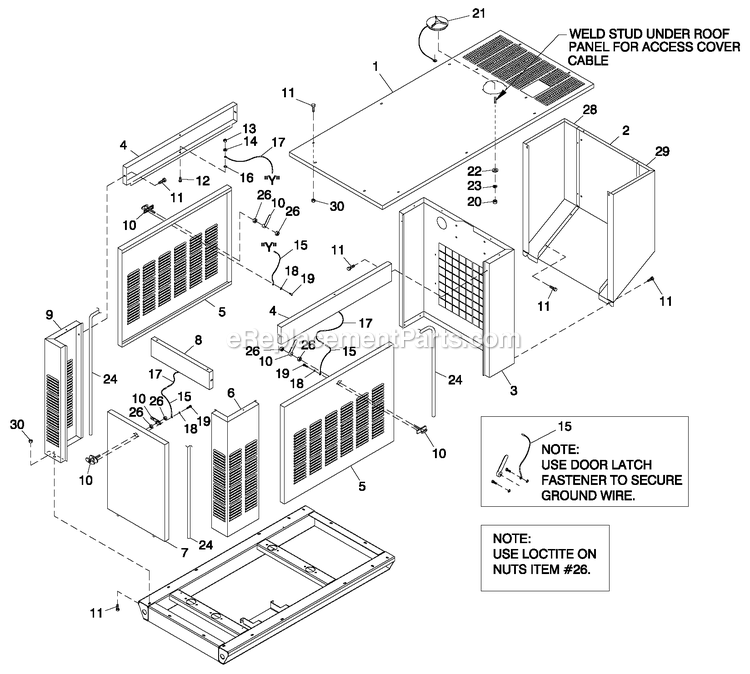 Generac 0047211 (4040691 - 4281739)(2005) Ul Grdn 15kw Ng/Lpv W/100a Ts -10-26 Generator - Liquid Cooled Standard Compartment Diagram