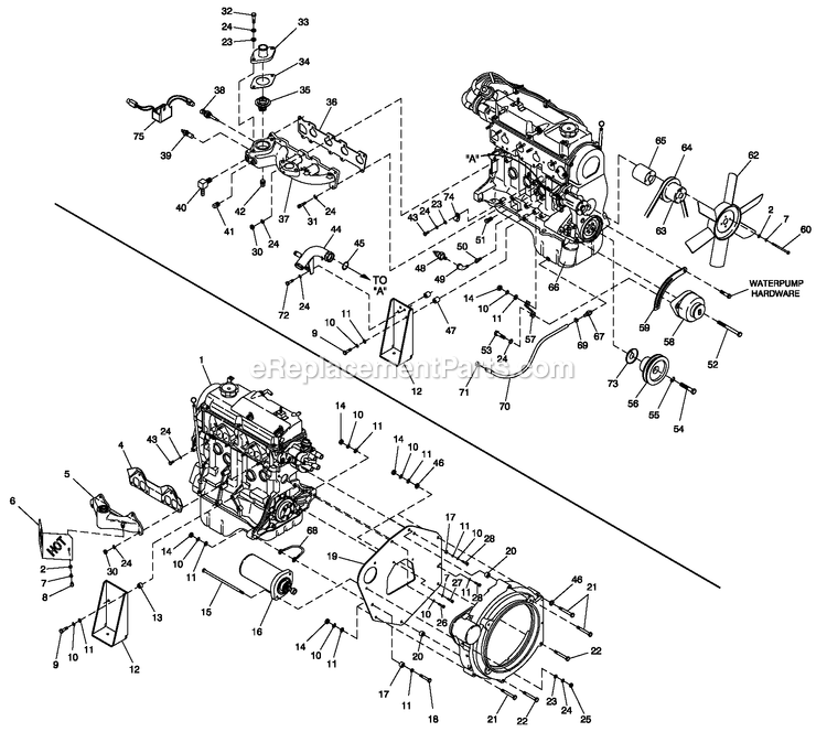 Generac 0047231 (3990443 - 4035150)(2004) Ul Grdn 20kw Ng/Lpv W/100a Ts -12-07 Generator - Liquid Cooled Ev Engine Common Parts 1.5l Diagram