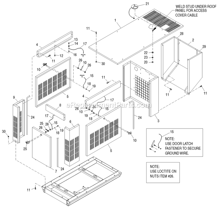 Generac 0047440 (3649171 - 4241914)(2014) Ul G26 20kw 1p Ng Or Lpv -11-24 Generator - Liquid Cooled Standard Compartment Diagram