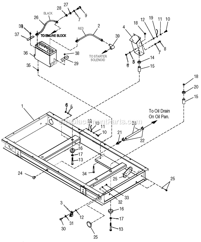 Generac 0047481 (3768061 - 3813080)(2003) 40kw 4.3l G26 -11-21 Generator - Liquid Cooled Base Diagram