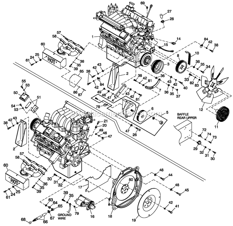 Generac 0049882 (4060538 - 4163236)(2005) Sg30 3.0l Ford Guardian Ng/Lp -05-26 Generator - Liquid Cooled Ev Engine Common Parts 3.0l G3 Diagram