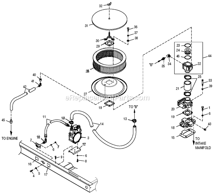 Generac 0050120 (3844420)(2004) 3.9l 40kw Al Sae Quiet Source -01-14 Generator - Liquid Cooled Fuel System Diagram