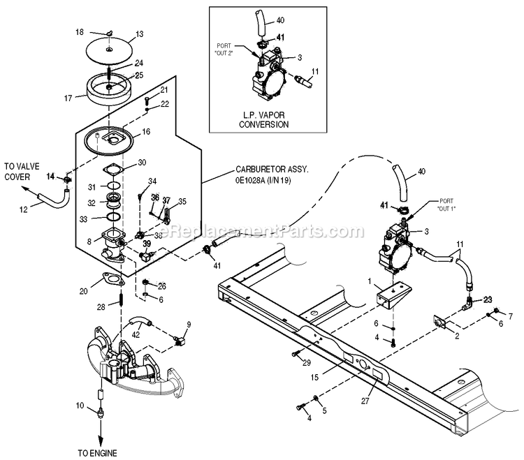 Generac 0050400 (3982675 - 3989696)(2004) Obs 2.5l Hsb Guardian Elite -09-21 Generator - Liquid Cooled Fuel System Diagram