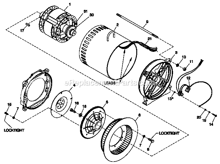 Generac 0050400 (3982675 - 3989696)(2004) Obs 2.5l Hsb Guardian Elite -09-21 Generator - Liquid Cooled Ev Alternator Hsb Diagram