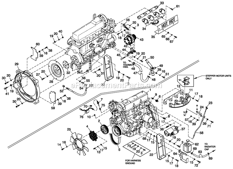 Generac 0050402 (4059474 - 4208341)(2014) Obs Hsb 25kw Guardian Elite -11-24 Generator - Liquid Cooled Ev Engine Common Parts 2.5l G3 Diagram