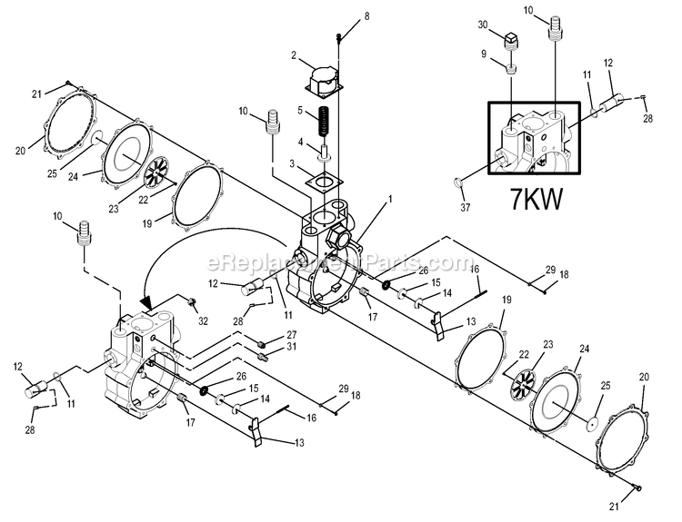 Generac 0050950 (0706V12117)(2006) Obs-7kw 410 Hsb+l/Cntr-Carr -02-15 Generator - Air Cooled Gas Regulator Diagram