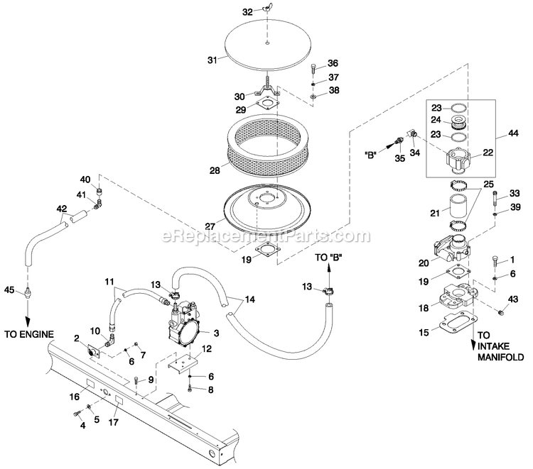 Generac 0051060 (0505V01166)(2005) 40kw 3.9l Hsb+t/Sw-Bryant -01-26 Generator - Liquid Cooled Fuel System Diagram