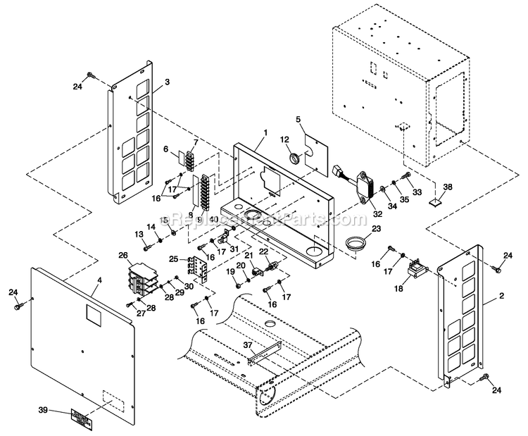 Generac 0052100 (4338419 - 43001911)(2014) 20kw 1.5 240 1ph Stl Grdn Elit -11-24 Generator - Liquid Cooled Connection Box Spl Parts Diagram