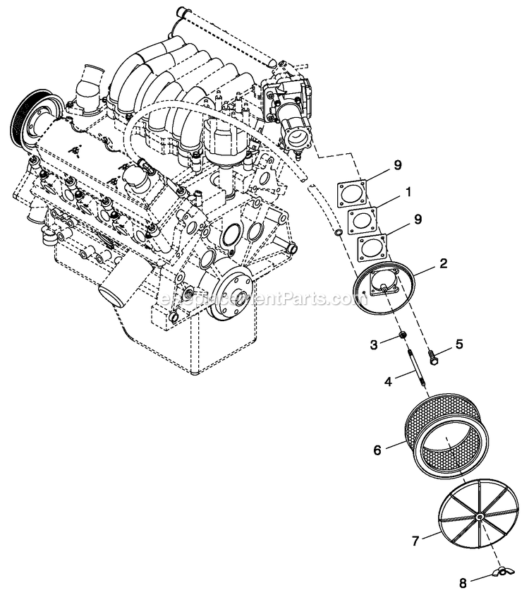 Generac 0052200 (4303846 - 4307720)(2005) 30kw 3.0 240 1ph Al Qtsce -11-11 Generator - Liquid Cooled Ev Air Cleaner Diagram