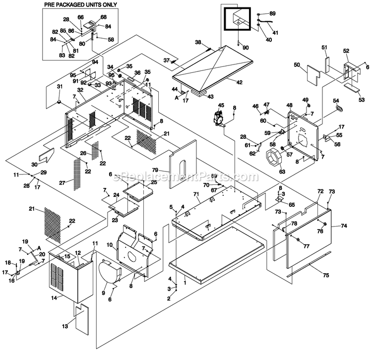 Generac 0052421 (4936704 - 4939087)(2008) 13kw Gt990 Guardian +12c L/Ctr -01-14 Generator - Air Cooled Enclosure (1) Diagram