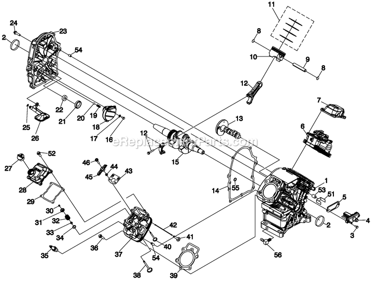 Generac 0052421 (4936704 - 4939087)(2008) 13kw Gt990 Guardian +12c L/Ctr -01-14 Generator - Air Cooled Engine (1) Diagram