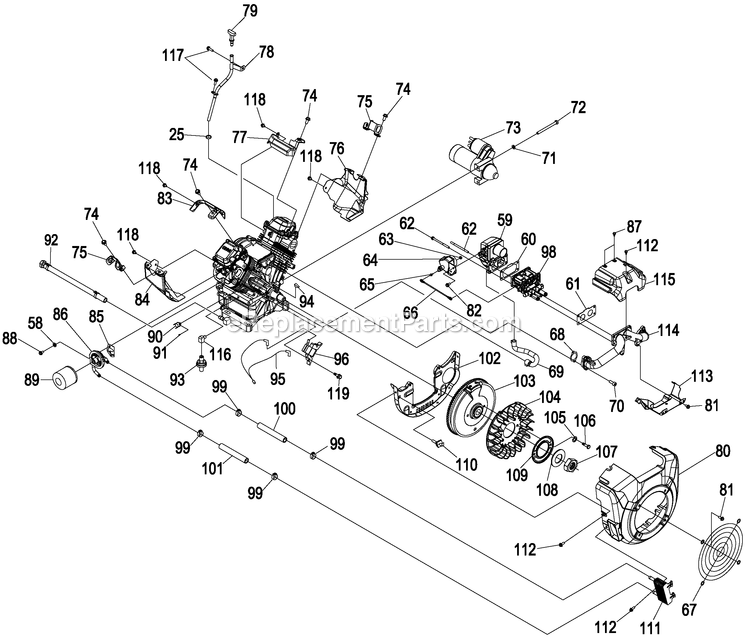 Generac 0052421 (4936704 - 4939087)(2008) 13kw Gt990 Guardian +12c L/Ctr -01-14 Generator - Air Cooled Engine (2) Diagram