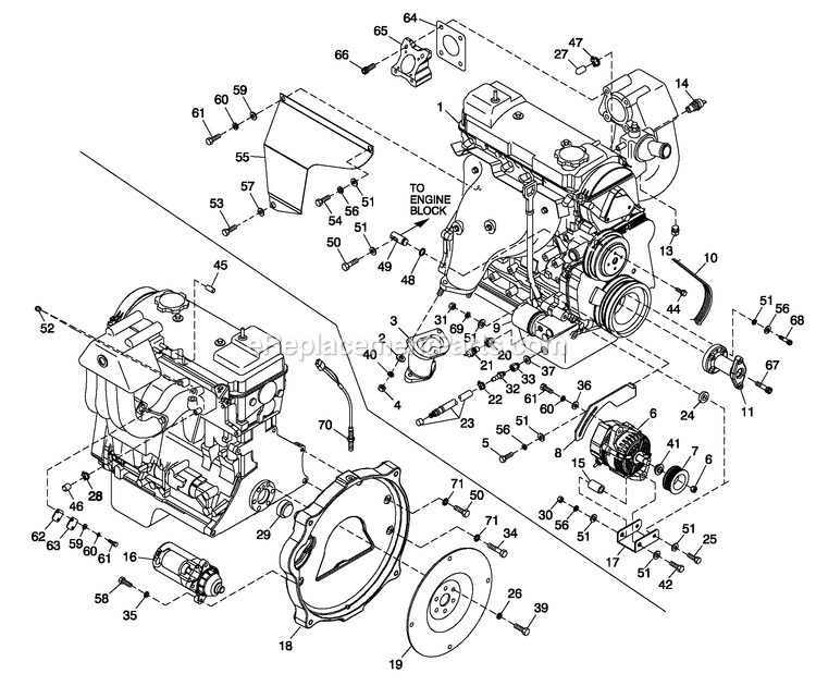 Generac 0052600 (4362767 - 4399223)(2006) 35kw 2.4 240 1p Al Quiet Srce -05-02 Generator - Liquid Cooled Engine Common Parts Diagram
