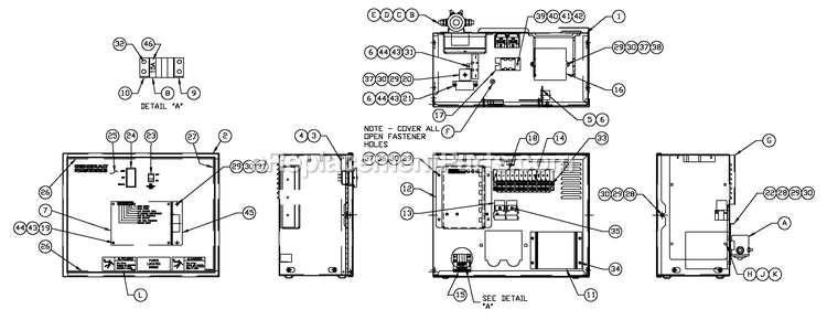 Generac 0052610 (4361374 - 4369997)(2006) 45kw 2.4 240 1p Stl Grdn Elit -03-08 Generator - Liquid Cooled R-200 3600 Rpm Diagram