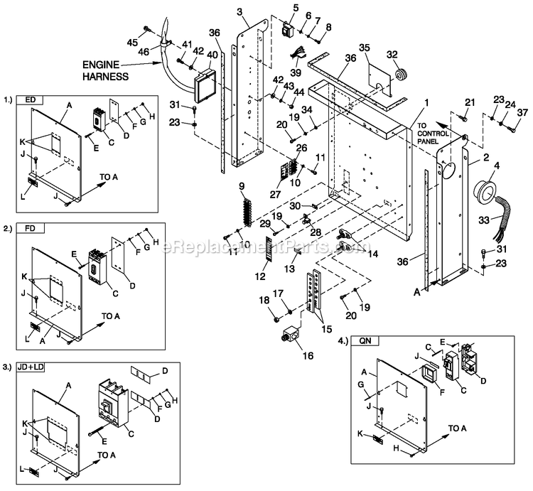 Generac 0052610 (4361374 - 4369997)(2006) 45kw 2.4 240 1p Stl Grdn Elit -03-08 Generator - Liquid Cooled Cpl C2 And C4 Flex Hsb Diagram